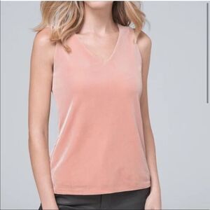 NWOT WHBM Rose Bisque Velvet Shell V-neck Tank, Size S